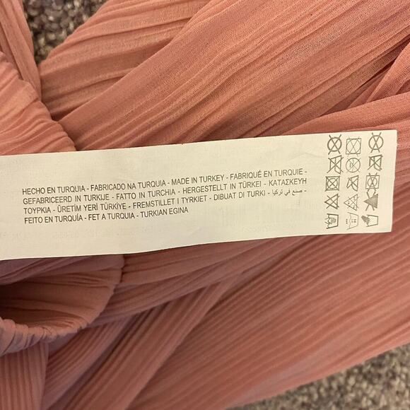 Zara Women's Palazzo Wide Leg Pants Pink Pull On Micro Pleated Size XS - NWT $59 - Picture 15 of 15